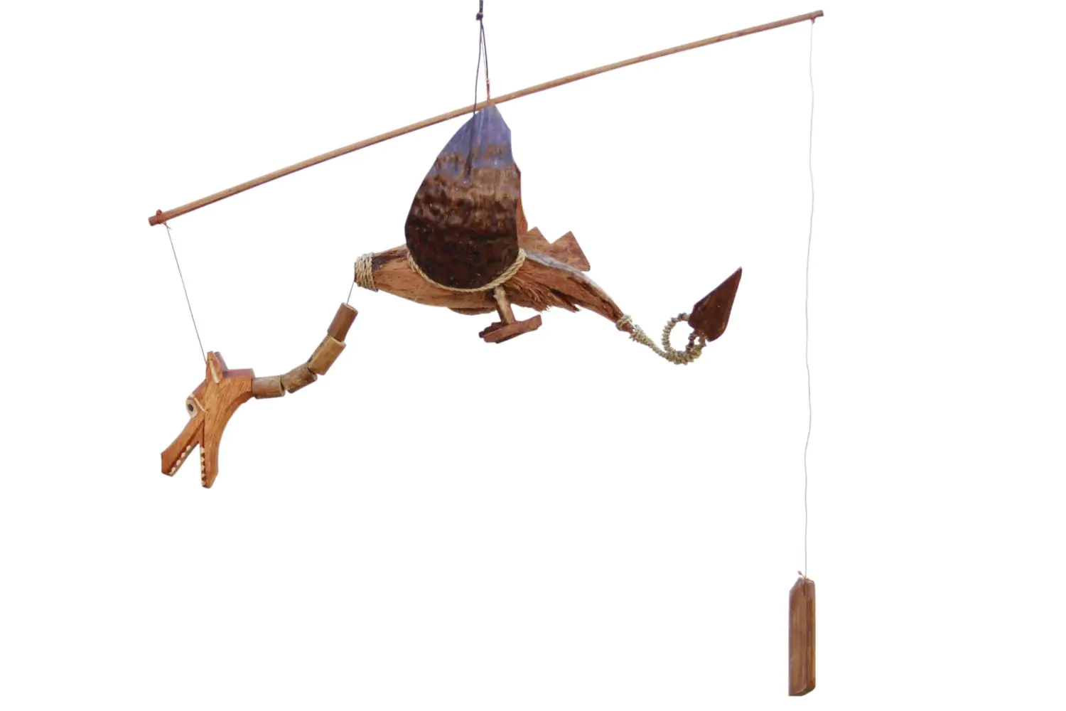  Product image 1 of the product “Bamboo wind chime with a dragon. The length is 30 cm. Natural ”